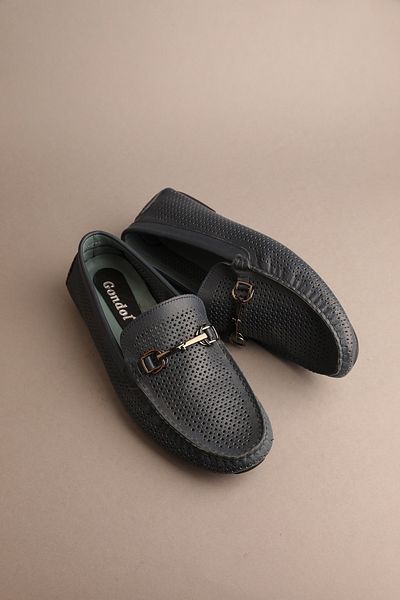 Gondol Loafer clasic pentru bărbați din piele naturală Albastru închis 41 ttx.221