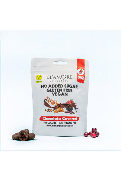 Elamore Şeker İlavesiz, Glütensiz, Vegan Turna Yemişli Bitter Çikolata - Doyp...