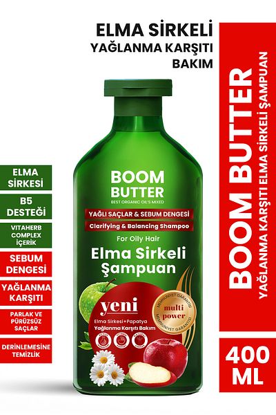 BOOM BUTTER Anti-Oil Apple Cider Vinegar Shampoo 400 ml
