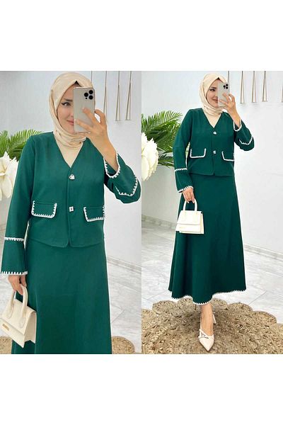 butik hira Embroidery Detailed Jacket Suit