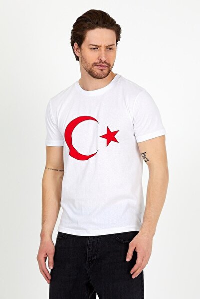 Nacar Unisex Kırmızı Türk Bayraklı T-shirt