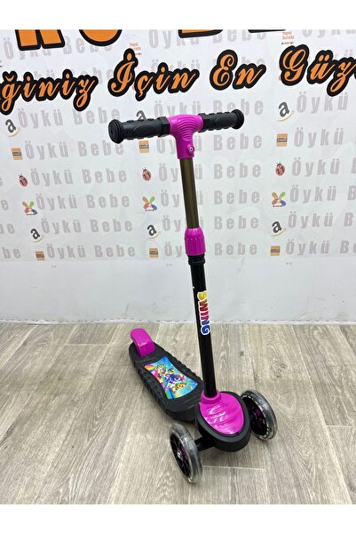 ÖYKÜ BEBEK DUNYASI Led Işıklı 3 Tekerlekli Yükseklik Ayarlı Scooter +3 Yaş 40...