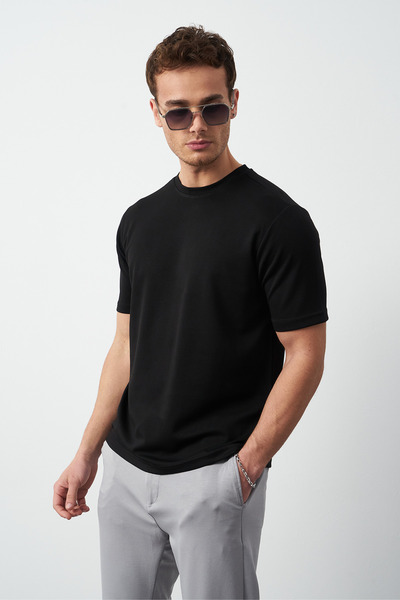 Mesfeno Μοντάλ υφασμάτινο μπλουζάκι με κανονική εφαρμογή με λαιμόκοψη