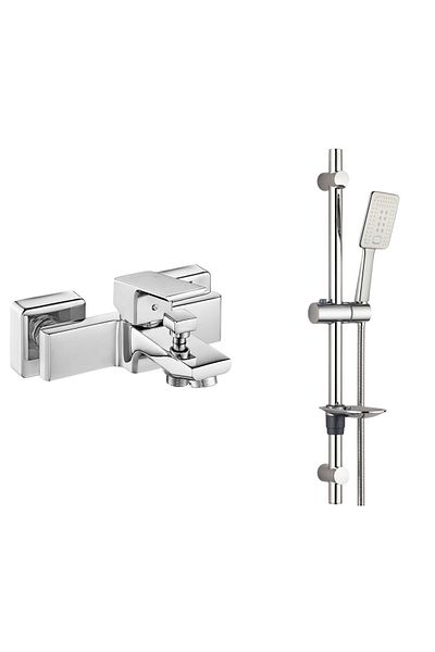 Eca Tiera Bathroom Faucet T-May Çınar Oval Spout Movable Sliding Shower Set Top Set