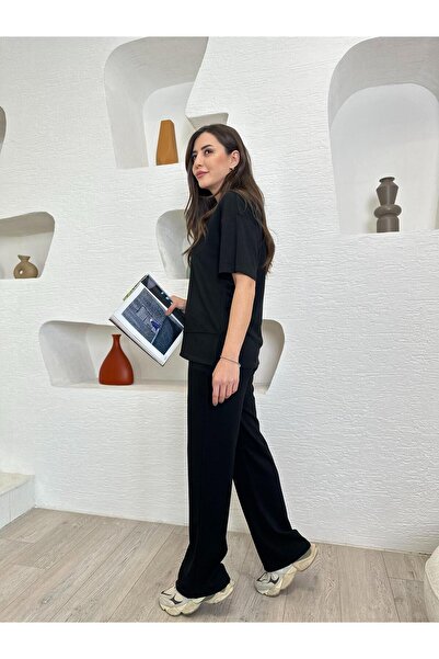 Devesta Moda Çimalı modális szövet rövid ujjú Lycra kényelmes alkalmi és stílusos alsó - felső szett tréningruha szett