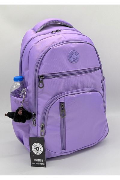 Bevitton Bvt-1710 Λιλά Αδιάβροχη Σχολική Τσάντα Unisex Καθημερινή Σχολική Τσάντα