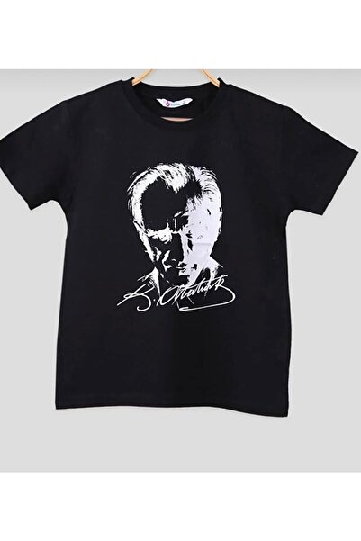 Nacar Kısa Kol Genç Yetişkin Bayrak Ay Yıldızlı Ve Atatürklü 23 Nisan 29 Ekim 10 Kasım Gösteri T-shirt