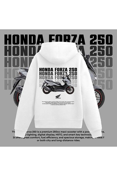 Edizen Honda 250 Premium Unisex Oversize Cotton White Door Sweatshirt