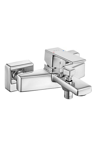 Eca Royal Bath Faucet, T-May Sardes Mat Inox Square, Tubular Mobile Shower Set and Top Set