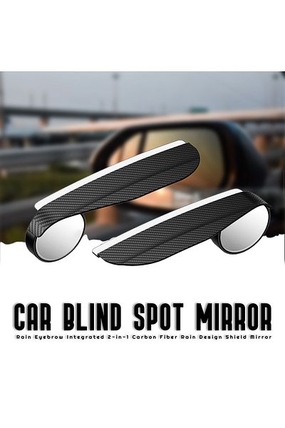 Generic Car Blind Spot Mirror with Rain Shield – 360° Adjustable, Anti-Glare, Waterproof (Left & Right)