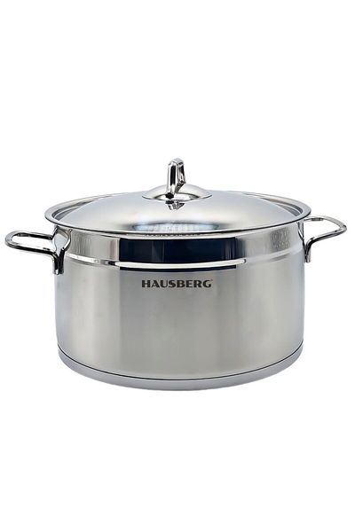 Hausberg Cylindrical pot HB-H772, stainless steel with lid, capacity 4.5 l, diameter 22 cm, double bottom
