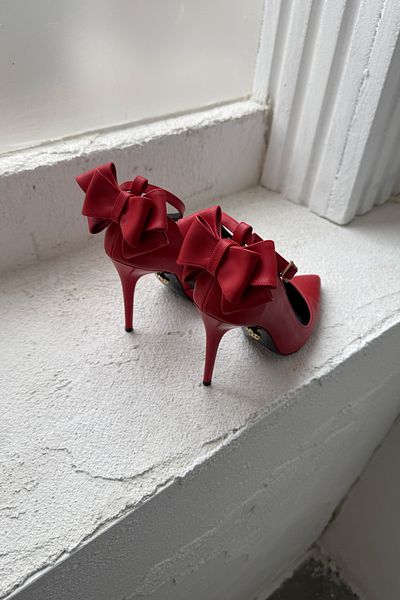 AYAKKABI PRENSİ Damia Ankle Strap Bow Tie Detailed Red Matte