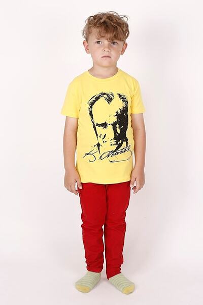 Nacar Nısex Çocuk Kısa Kol Atatürk Baskılı 23 Nisan 29 Ekim 10 Kasım Gösteri ...