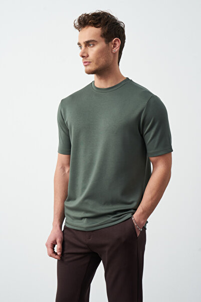 Mesfeno Μοντάλ υφασμάτινο μπλουζάκι με κανονική εφαρμογή με λαιμόκοψη