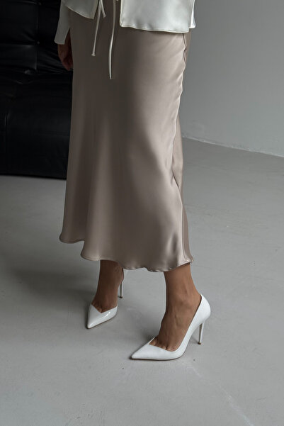 AYAKKABI PRENSİ Swag Beyaz Rugan 10 Cm Kadın Stiletto, Topuklu Ayakkabı