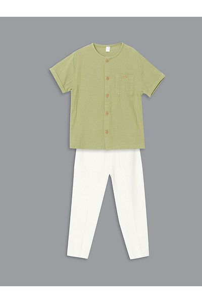 LC Waikiki Lcw Judge Collar Basic Boy's Shirt and Pants 2-Pack