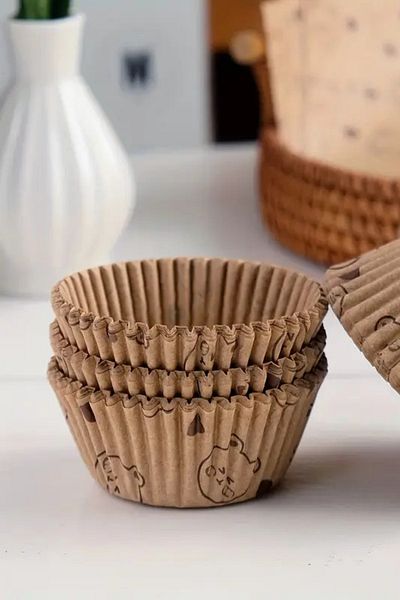 EA Home Concept 100% Kraft Muffin Cupcake Moldnatural and Mixed Pattern