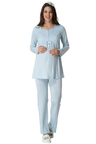 By Mecit Pijama Set de izolare și set pentru utilizare în timpul sarcinii femeilor 80% bumbac, 20% viscoză