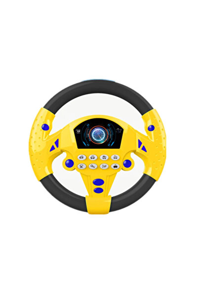 Choice1 لعبة عجلة قيادة محاكاة كهربائية صفراء مقاس 20 سم مع ضوء وصوت للأطفال الصغار، لعبة تعليمية موسيقية