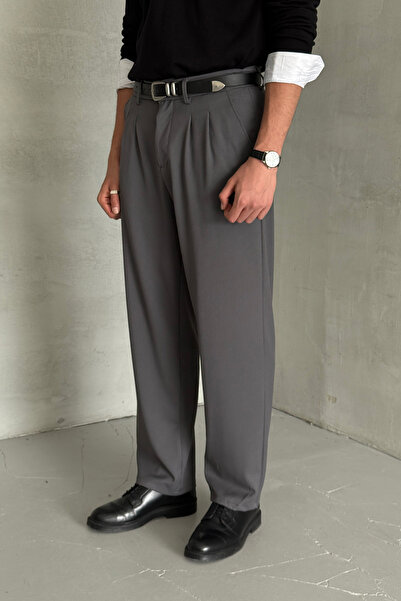 HYMAN Чоловічі плісировані мішкуваті штани з формованої тканини