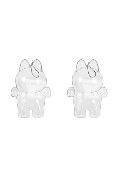 Choice for V1 2PCS For Labubu V1 V2 Transparent Protective Cover Monster Toy Elf Doll Storage Box Dustproof