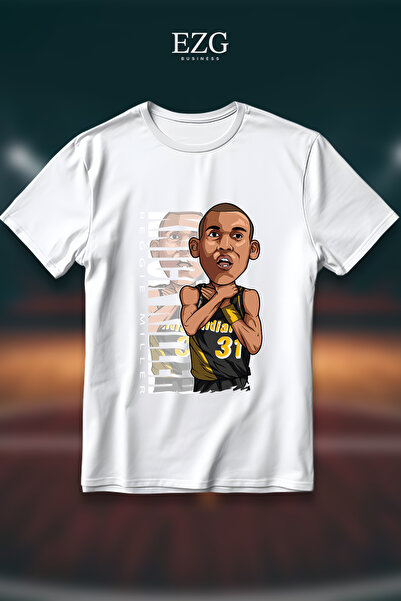 EZG Business Μπλουζάκι Reggie Miller Knick με στάμπα, υπερμεγέθη, unisex, 100...