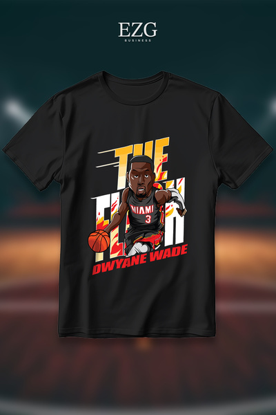 EZG Business Μπλουζάκι Dwyane Wade the Flash με στάμπα, Oversize Unisex, 100%...