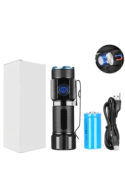 ZHIYU 1PCS Ultra Bright Mini P50 LED Flashlight Outdoor Hat Clip Torch USB C Rechargeable with Tail Magnet