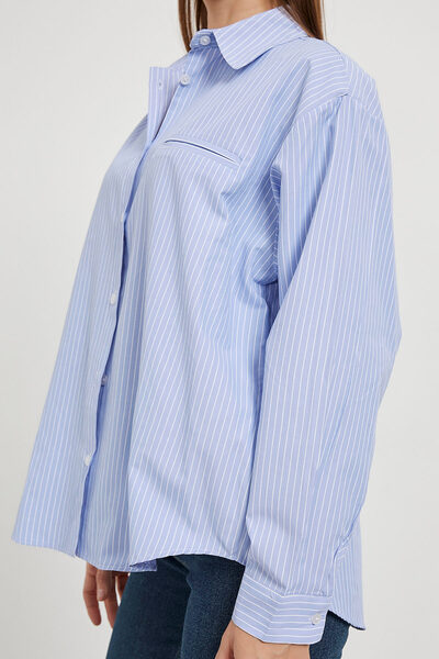 Arma Life Cămașă albastră cu mânecă lungă cu buzunar ascuns pentru femei