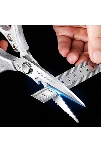 Choice Silver Household Kitchen Scissors Powerful Chicken Bone Scissors Stainless Steal Multi Function Tool