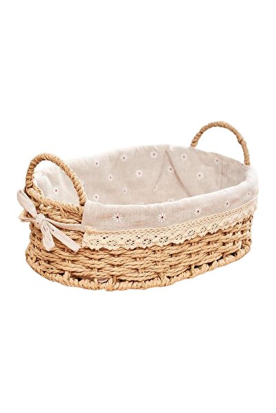 Choice سلال تخزين بيضاوية منسوجة، منظم مطبخ، منسوج يدويًا بمقابض، صندوق مستحض...