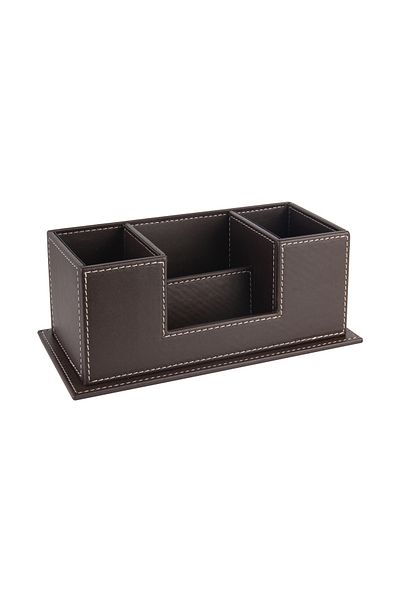 2K Desktop Leather Organizer Pen Holder 4 Compartments Desktop Organizer Rainbow Vegan 10X12X25 Cm.