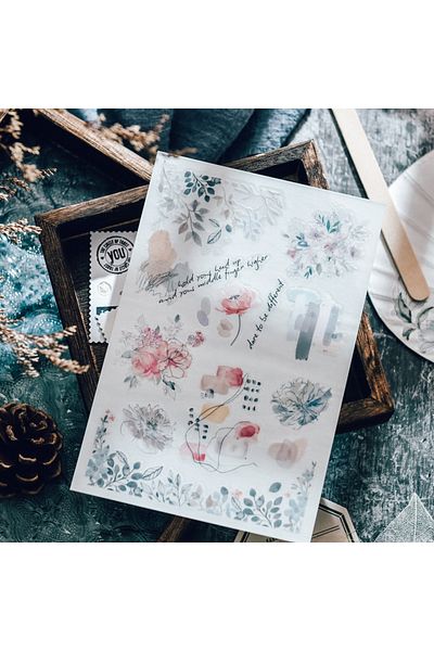 Choice KSCRAFT Flower Rub On Sticker Scrapbooking Junk Journal Crafts Transfer Stickers DIY Photo Albums...