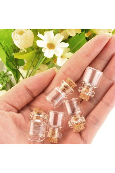 Choice 50pcs 50pcs Mini DIY Glass Bottle Exquisite Cork Drifting Wish  Cute  Jar 1ml 13*18mm