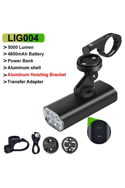 Choice LIG004 Set 1 NEWBOLER 5000LM Intelligent inductio Bike Light MTB Front Lamp USB Rechargeable 6 LED 4