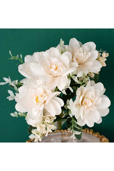 Choice White White Silk Artificial Orchids Flowers Lotus Tea Rose Fake Flower For Home Wedding Bride Diy De