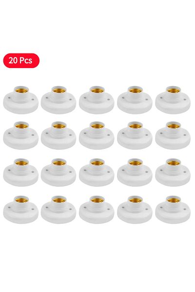 Choice E27-20PCS 10/20 Pcs/lot E27 Screw Cap Socket White/Black Ceiling Light Lamp Bulb Fixing Base Stand L