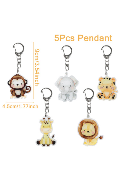 Choice1 1 سلسلة مفاتيح لحفلات حيوانات الغابة، ديكور حفلات أعياد الميلاد، هداي...