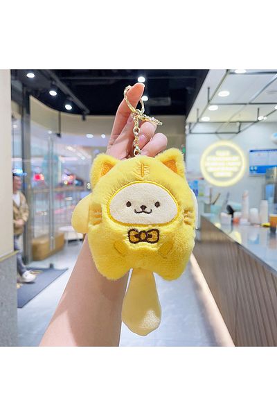 Miniso E Sanrio Plush Doll Keychain Hello Kitty Melody Cinnamoroll Pochacco Cute Key Ring Cartoon Plushies.