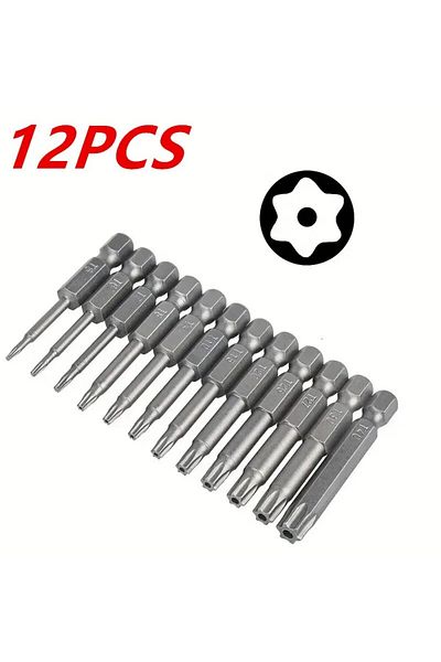 Choice 12PCS 12pcs Torx Screwdriver Bit Set, Magnetic 1/4" Hex Shank,Tamper-Resistant Star Drill Bit Set, 2