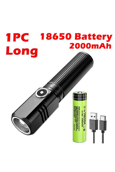 XIWANGFIRE Long 18650 Battery Mini Flashlight Xhp50 Led Usb C Rechargeable 16340 18650 Battery Flashlight 1500l