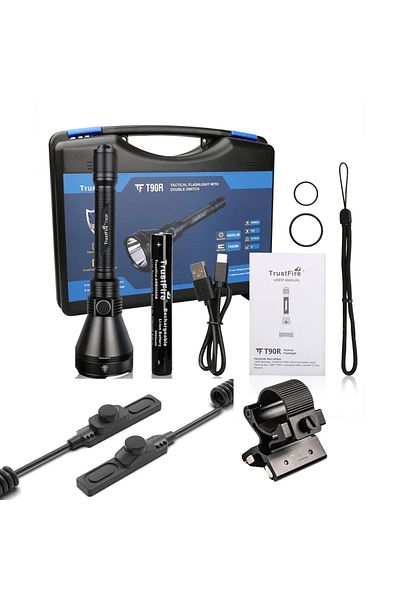 Choice black T90R hunting kit Ultra Tactical LED Flashlight LMNS SBT-90 4800LM High Power Rechargeable Mili
