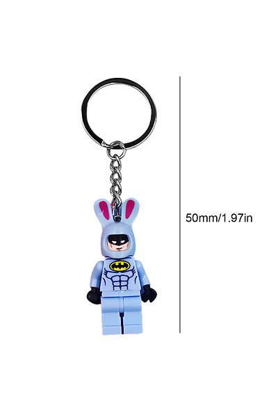 Choice Blue Motorcycle Keychain Cute Cartoon Character Keychain Toy Superhero Pendant Fashionable Bag Acces