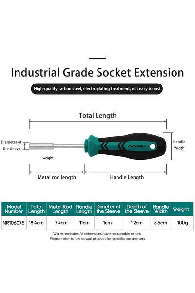 Choice NR106075 AMR Socket Screwdriver Carbon Steel Hex Socket Wrench Deepening Socket Driver Adjustment To