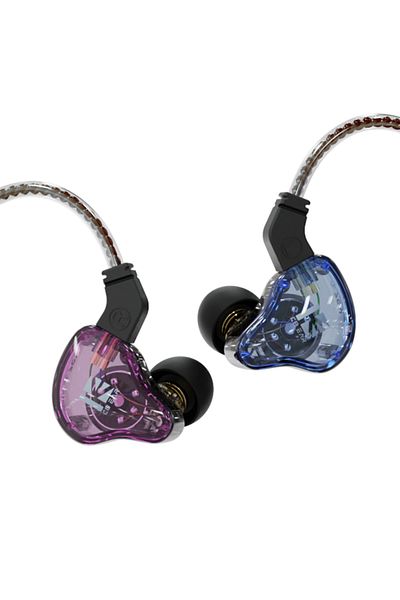 KBEAR KS2-Violet no mic KBEAR KS2 Wired Earphone Dual Magnetic Circuit Dynamic Gaming Headphones In Ear Mo