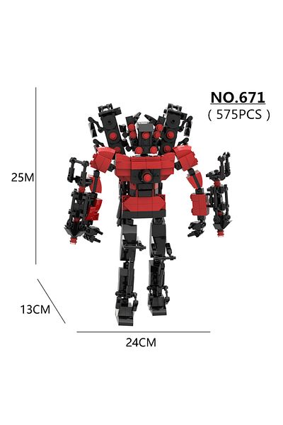 Choice NO.671 575PCS Vengeful Titan Speaker Man Building Blocks Set Creative Skibidi Toilet DIY Bircks Toys