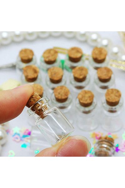 Choice 50pcs 50pcs Mini DIY Glass Bottle Exquisite Cork Drifting Wish  Cute  Jar 1ml 13*18mm
