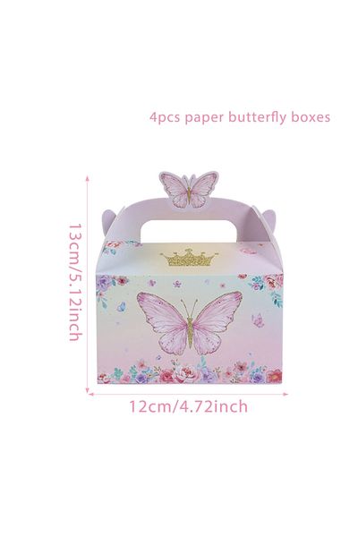 Choice as picture 4pcs 4PCS Pink Butterfly Gift Box Handbag Wedding Candy Box Party Favors for Guest Birthd