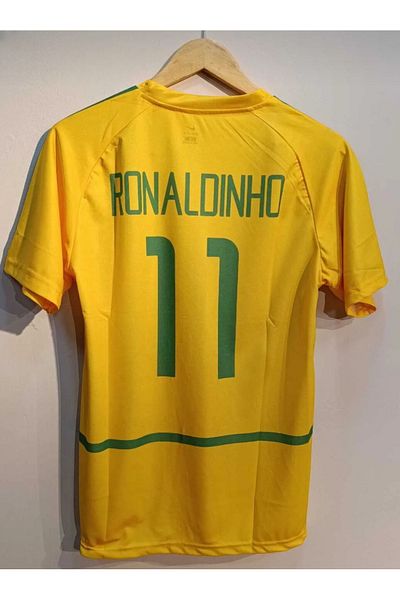Legent Lady Brazil Yellow Ronaldinho Retro Jersey 11