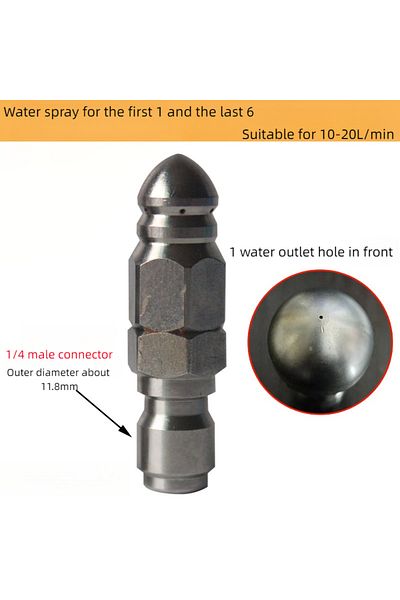 Choice A Pressure Washer Sewer Jetter Nozzle with Stainless Steel Mini Compact Durable Sewer Jet Nozzle Pr.